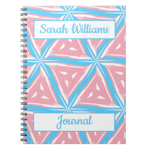 Caderno Espiral Notebook espiral de padrão do triângulo Trans Prid