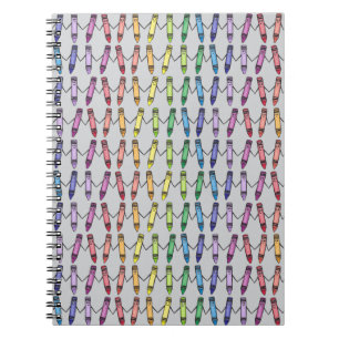 Caderno Espiral Notebook espiral de padrões felizes do Crayons