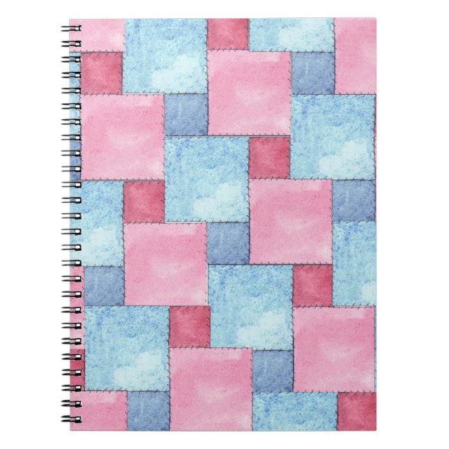Caderno Espiral Notebook espiral de patch, Pinks, Blues (Frente)