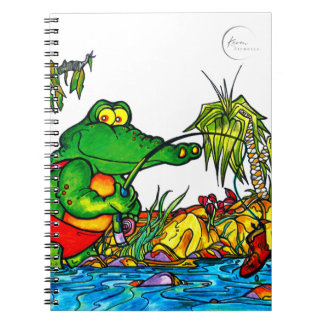 Caderno Espiral Notebook espiral de pesca de crocodilo