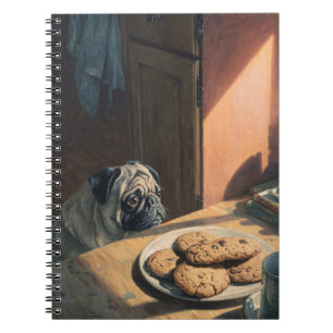 Caderno Espiral Notebook espiral de Pug e Cookies