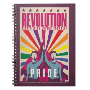 Caderno Espiral Notebook espiral de revolução do orgulho de vintag