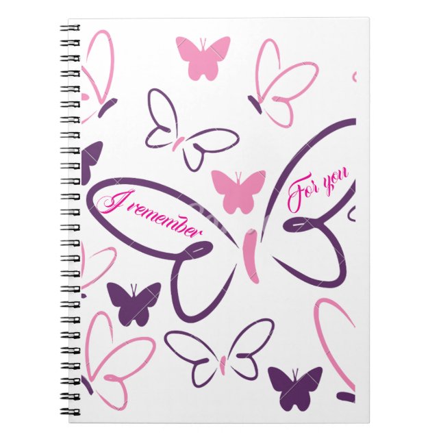 Caderno Espiral Notebook Espiral De Sonhos De Borboleta - "Lembro- (Frente)