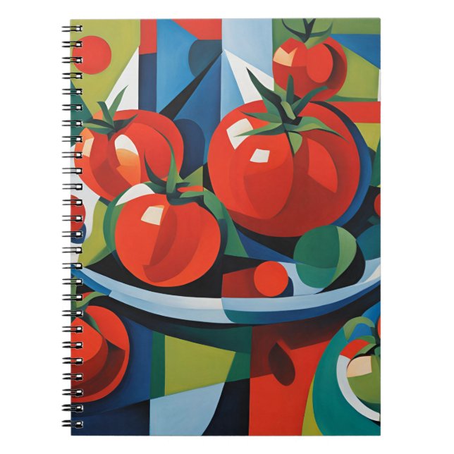 Caderno Espiral Notebook espiral de tomate moderno (Frente)
