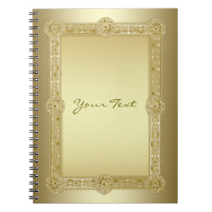 Caderno Espiral Notebook espiral decorativo Dourado