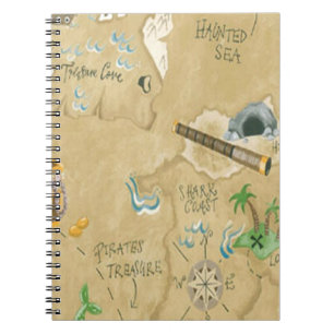 Caderno Espiral Notebook Espiral do Mapa do Tesouro