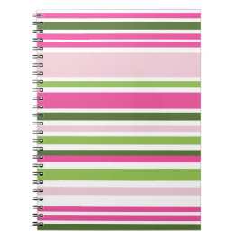 Caderno Espiral Notebook espiral em faixa rosa e verde