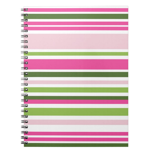 Caderno Espiral Notebook espiral em faixa rosa e verde (Frente)