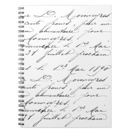 Caderno Espiral Notebook espiral - Exemplo de escrita manual em fr