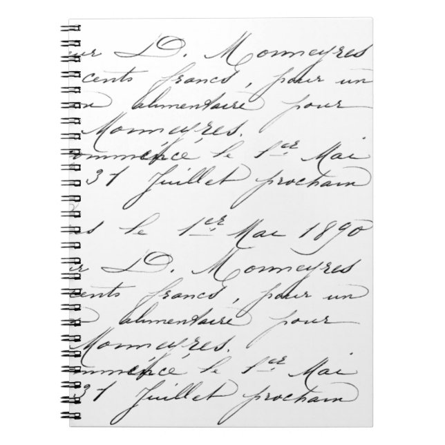 Caderno Espiral Notebook espiral - Exemplo de escrita manual em fr (Frente)