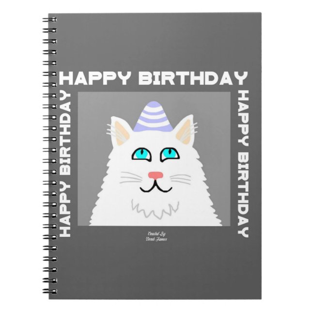 Caderno Espiral Notebook espiral Fluffy White Cat (Frente)