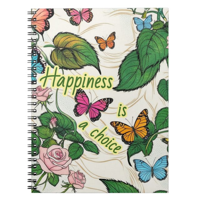 Caderno Espiral Notebook espiral fotográfico com borboletas (Frente)