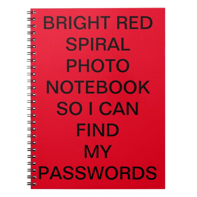Caderno Espiral Notebook espiral fotográfico em vermelho (Frente)