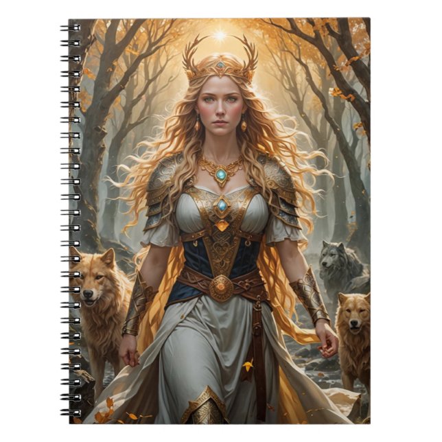 Caderno Espiral Notebook Espiral Freyja | Norse Deusa Inspirada (Frente)
