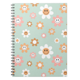 Caderno Espiral Notebook Espiral Groovy Daisies