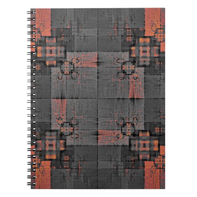 Caderno Espiral Notebook espiral laranja e Cinza (Frente)
