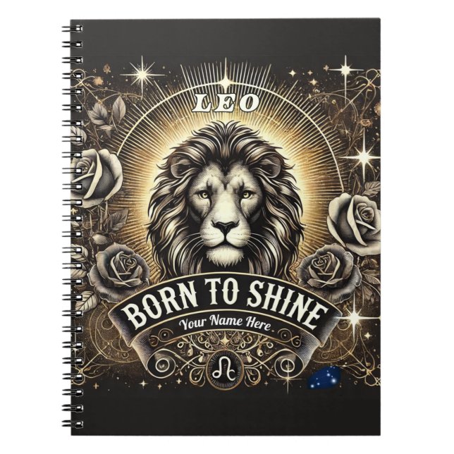 Caderno Espiral Notebook espiral Leo "Nascer a Brilhar" (Frente)