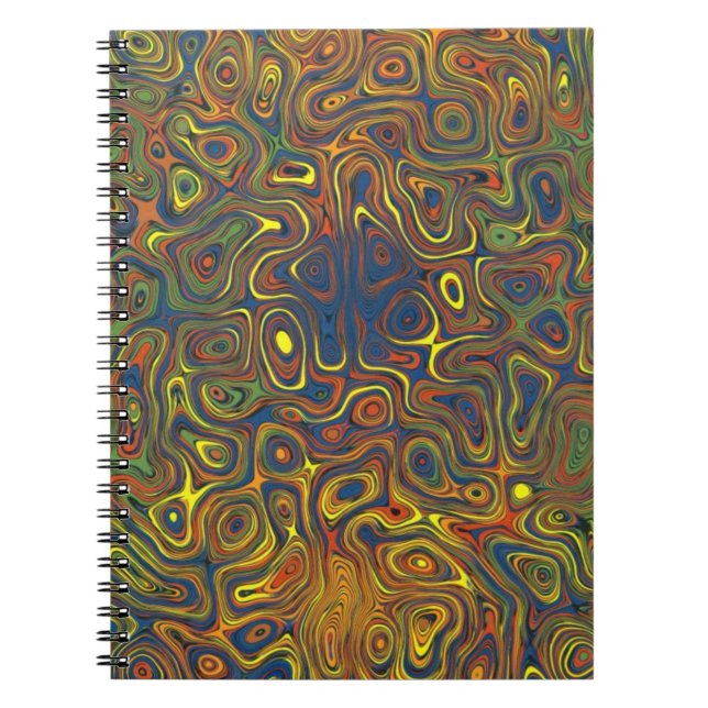 Caderno Espiral Notebook espiral maluco, design abstrato (Frente)