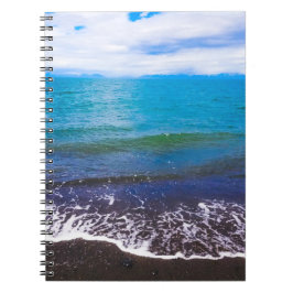Caderno Espiral Notebook espiral no oceano costeiro azul