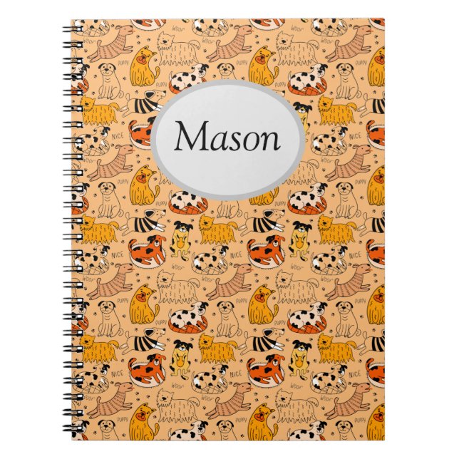 Caderno Espiral Notebook Espiral para Cães Cutes Personalizável (Frente)