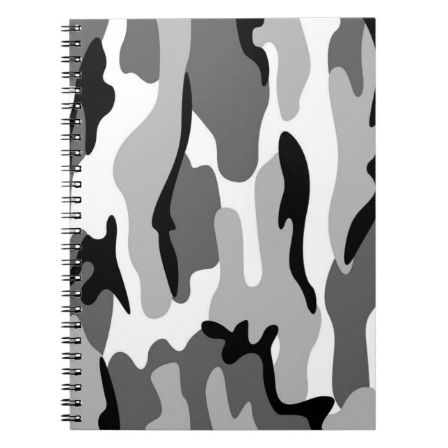 Caderno Espiral Notebook Espiral Para cinzas E Camuflagem Negra (Frente)