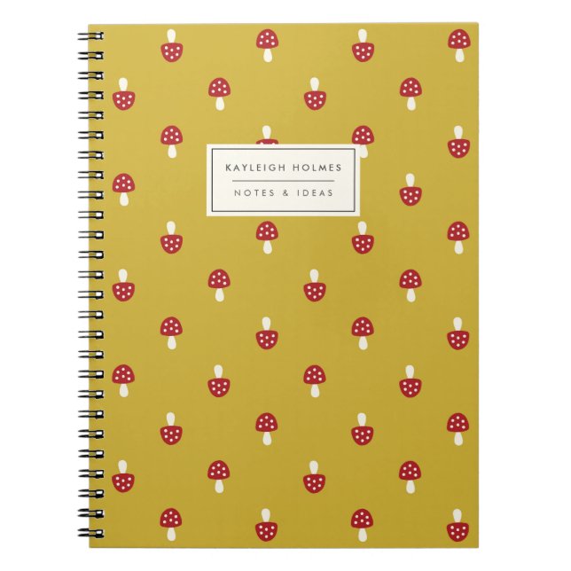 Caderno Espiral Notebook espiral para Cogumelos (Dourado) (Frente)