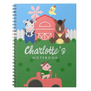Caderno Espiral Notebook espiral para crianças de animais de criaç