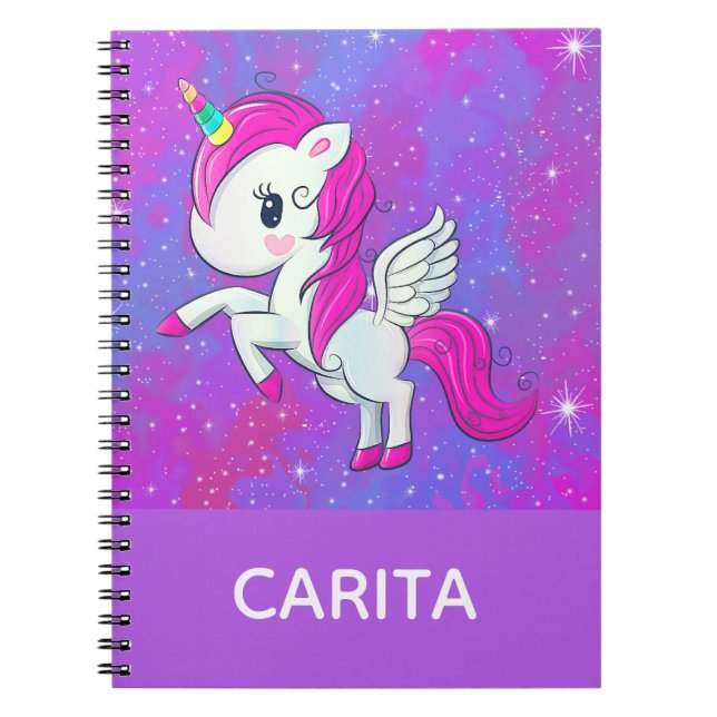 Caderno Espiral Notebook Espiral Personalizado do Unicorn Sparkle (Frente)