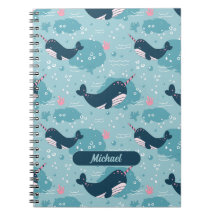 Notebook Espiral Personalizado Narwhale Playtime