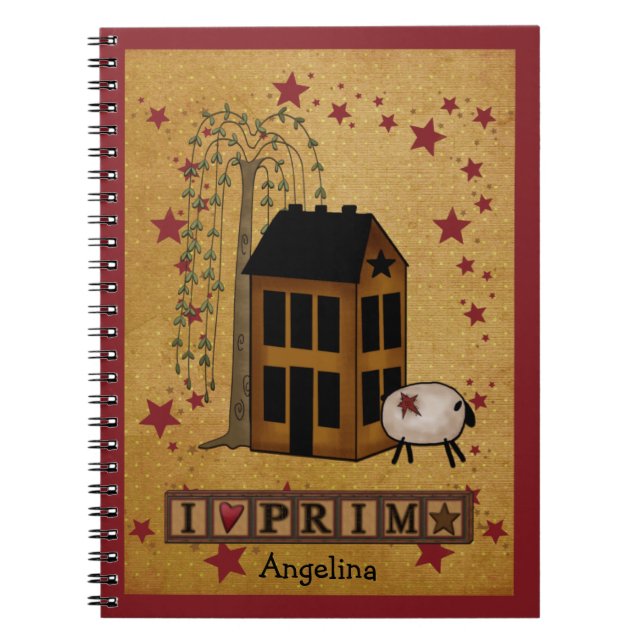 Caderno Espiral Notebook Espiral Personalizado Prim Sheep e Saltbo (Frente)
