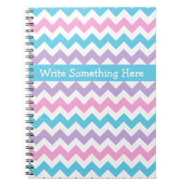 Caderno Espiral Notebook Espiral Personalizado, Rosa, Azul, Cevron