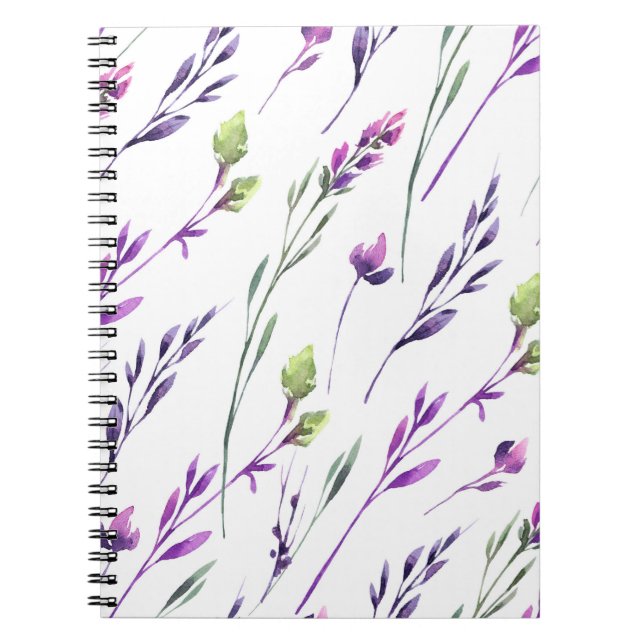 Caderno Espiral Notebook espiral por aquarela Blueberry Stems (Frente)
