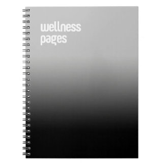 Caderno Espiral Notebook espiral preto - Diário "Wellness Pages"