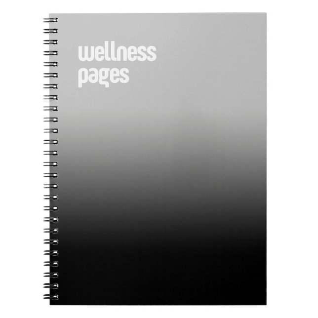 Caderno Espiral Notebook espiral preto - Diário "Wellness Pages" (Frente)