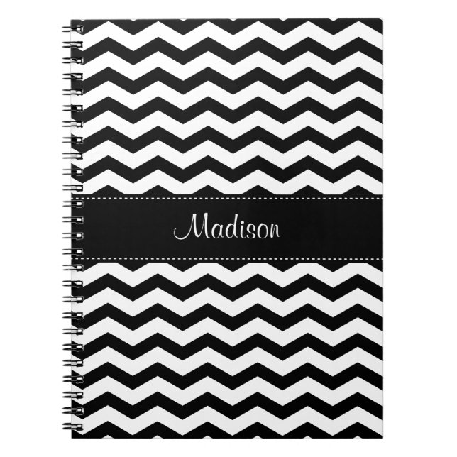 Caderno Espiral Notebook espiral Preto Personalizado (Frente)
