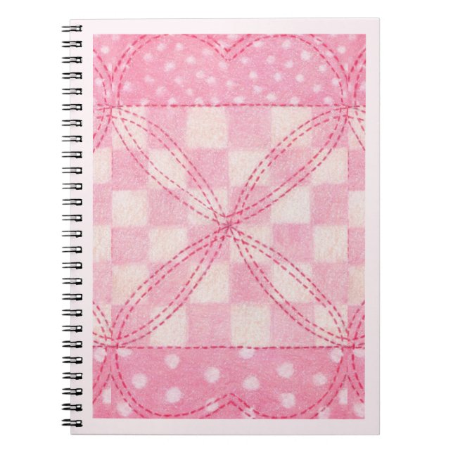Caderno Espiral Notebook espiral QUILT DE CORAÇÃO TINTA 6,5x8,75 / (Frente)