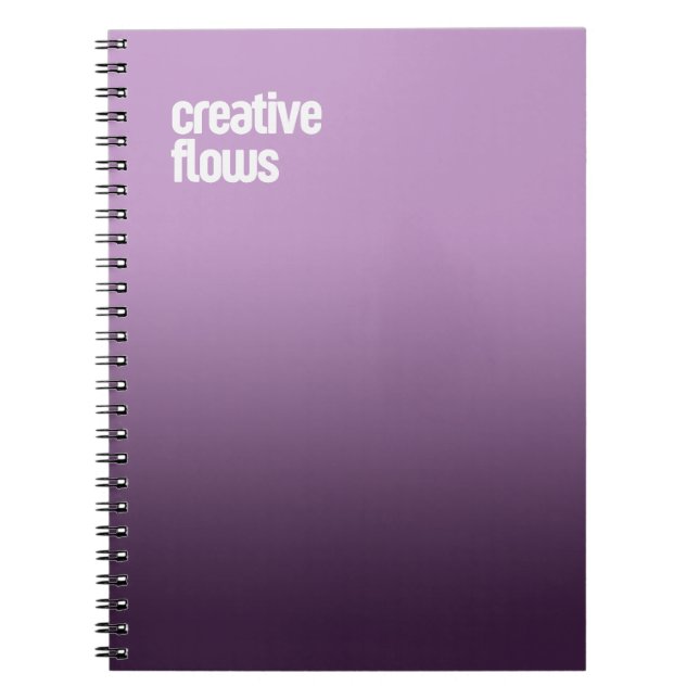 Caderno Espiral Notebook espiral roxo - Diário "Creative flulows" (Frente)