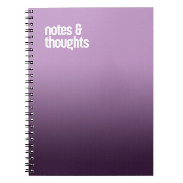 Caderno Espiral Notebook espiral roxo - diário "Notas e Pensamento (Frente)