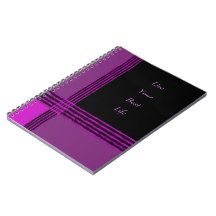Notebook espiral roxo e preto