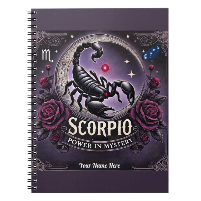 Caderno Espiral Notebook Espiral Scorpio "Power in Mysteral" (Frente)