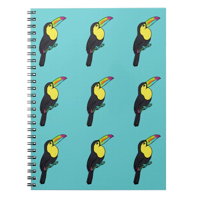 Caderno Espiral Notebook espiral turquesa tropical tucano (Frente)