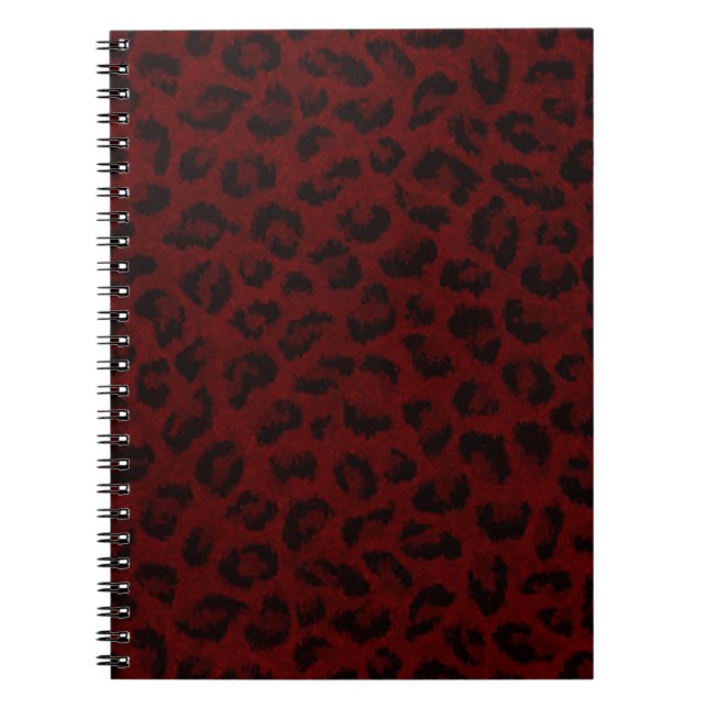 Caderno Espiral Notebook espiral vermelho-leopardo (Frente)