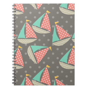 Caderno Espiral Notebook espiral Whimsical Sailboat