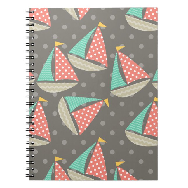 Caderno Espiral Notebook espiral Whimsical Sailboat (Frente)
