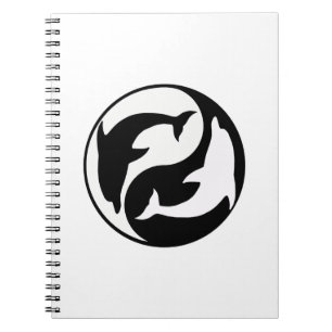 Caderno Espiral Notebook espiral Yin Yang Dolphins