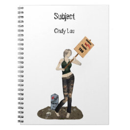 Caderno Espiral Notebook espiral Zombie Pin Up Girl Protest II