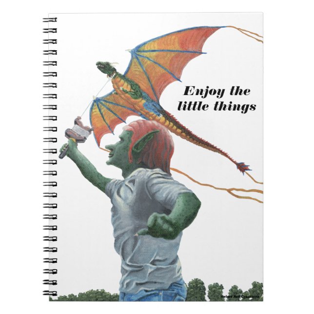 Caderno Espiral Notebook espiralado Goblin Dragão Kite Fantasy (Frente)