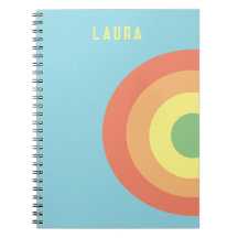 notebook espiralado personalizado azul-arco-íris, 