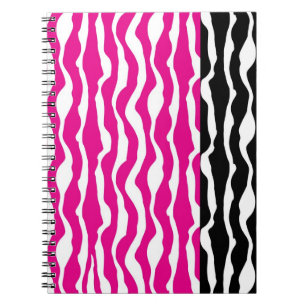 Caderno Espiral Notebook espiritual de impressão em zebra, rosa q
