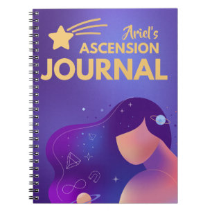 Caderno Espiral Notebook espiritual Diário de Ascensão Cósmica Rox